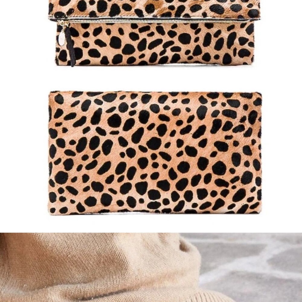 Clare V Leopard Print Clutch Bag
